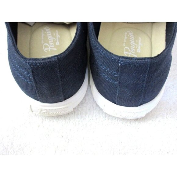Original Penguin Men\'s Sam Stripe Classic Lace Up Canvas Dark Blue Shoes NIB main image 4
